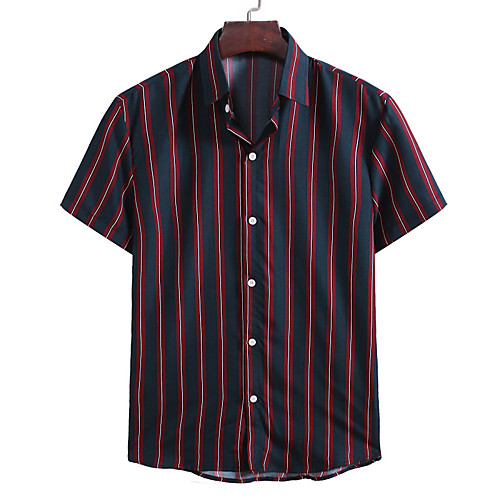 

Men's Striped Shirt Basic Daily Red / Brown
