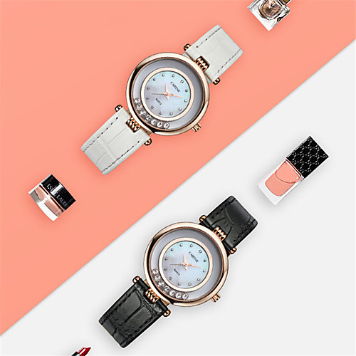 

Women's Quartz Watches Luxury Fashion Genuine Leather Japanese Quartz White Black Red Water Resistant / Waterproof Calendar / date / day 30 m 1 pc Analog One Year Battery Life