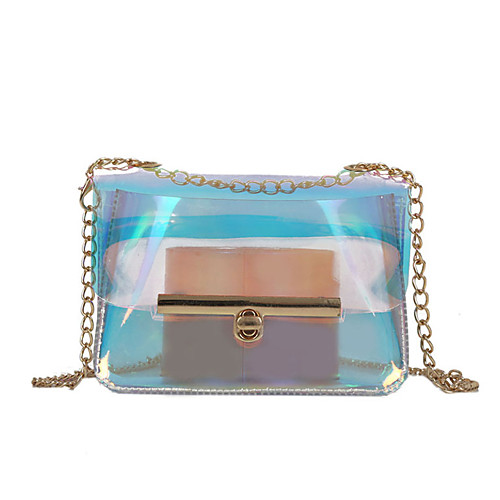 

Women's Chain PVC / PU Crossbody Bag Solid Color Rainbow