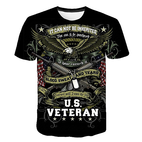 

Men's Animal Letter Fantastic Beasts Print T-shirt Street chic Punk & Gothic Club Weekend Round Neck Black / Short Sleeve
