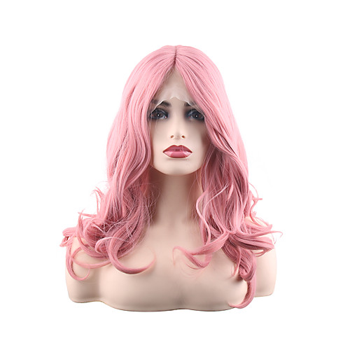 

Synthetic Lace Front Wig Curly Middle Part Lace Front Wig Long Synthetic Hair 26 inch Women's Women Thick Medium Size Black