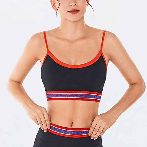 

Women's Sports Bra Light Support Open Back Removable Pad Fashion Black Red Blue Yoga Running Fitness Top Sport Activewear Breathable Comfort Quick Dry Freedom Stretchy