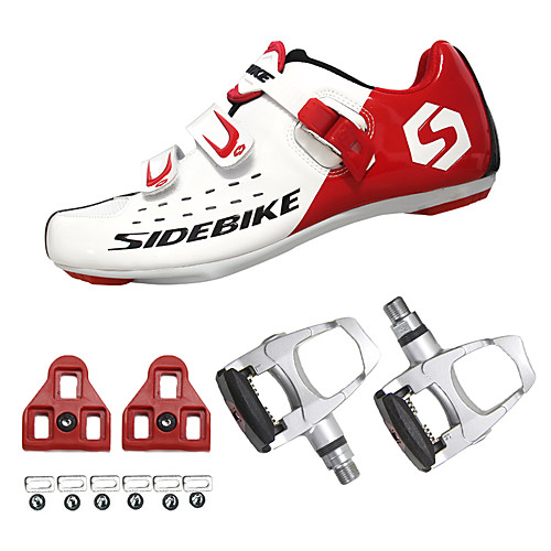 

SIDEBIKE Bike Shoes Road Bike Shoes Nylon and Carbon Fiber Cycling / Bike Cushioning Breathable Mesh PU(Polyurethane) WhiteRed