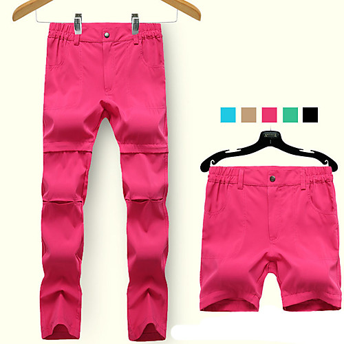 

Women's Hiking Pants Trousers Convertible Pants / Zip Off Pants Summer Outdoor Breathable Quick Dry Stretchy Sweat-wicking Spandex Bottoms Black Fuchsia Blue Khaki Green Camping / Hiking Fishing