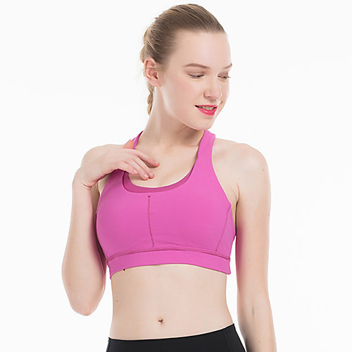 

Women's Sports Bra Medium Support Cross Back Removable Pad Fashion White Black Red Pink Fuchsia Yoga Running Fitness Bra Top Sport Activewear Breathable Comfort Quick Dry Freedom Stretchy