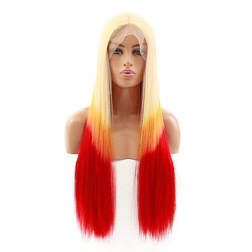 

Synthetic Lace Front Wig Straight Kardashian Middle Part Lace Front Wig Blonde Ombre Long Ombre Blonde Synthetic Hair 22-26 inch Women's Heat Resistant Women Hot Sale Blonde Ombre / Glueless