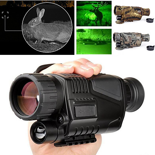 

5 X 40 mm Night Vision Monocular Infrared Lenses Fully Multi-coated BAK4 with Recording Image and Video Function Camping / Hiking Hunting Fishing Portable Night Vision PC driver Rubber Metal