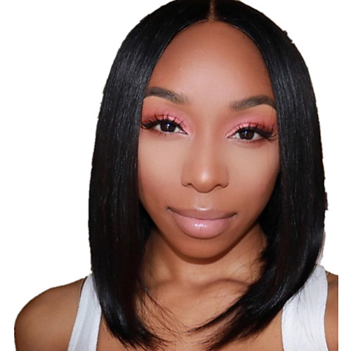 

Synthetic Wig kinky Straight Middle Part Wig Short Light Brown Natural Black Synthetic Hair 12 inch Women's Fashionable Design Life Women Black Light Brown