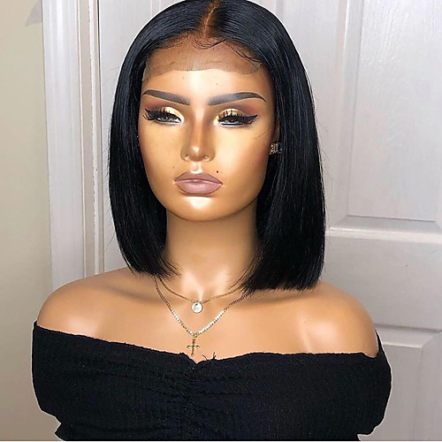 

Synthetic Lace Front Wig Straight Avril Middle Part Lace Front Wig Medium Length Black#1B Synthetic Hair 14-16 inch Women's Heat Resistant Women Hot Sale Black / Glueless