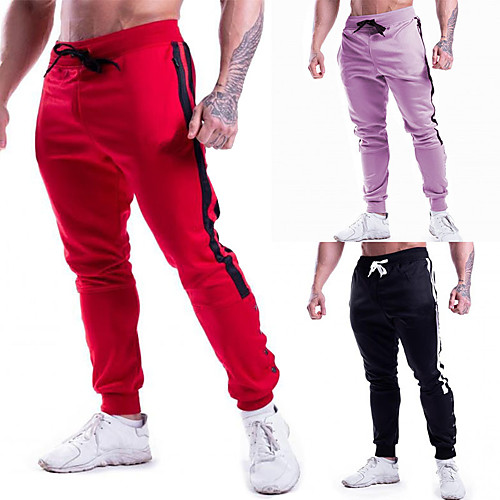 

Men's High Waist Jogger Pants Joggers Running Pants Track Pants Sports Pants 1pc Side-Stripe Drawstring Cotton Sports Bottoms Running Walking Jogging Training Breathable Moisture Wicking Soft Fashion