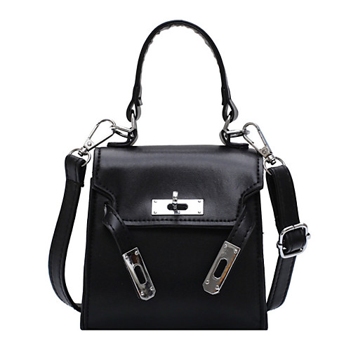 

Women's Polyester / PU Top Handle Bag Solid Color Khaki / Green / Black
