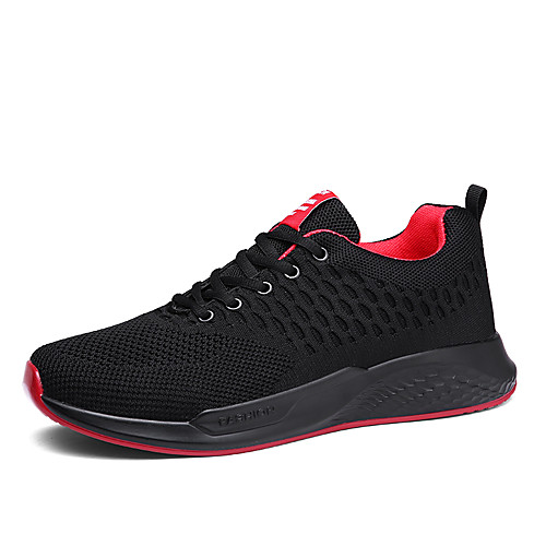 

Men's Fall Daily Outdoor Trainers / Athletic Shoes Running Shoes / Walking Shoes Tissage Volant Breathable Non-slipping Shock Absorbing Black / Red / Black / Gray