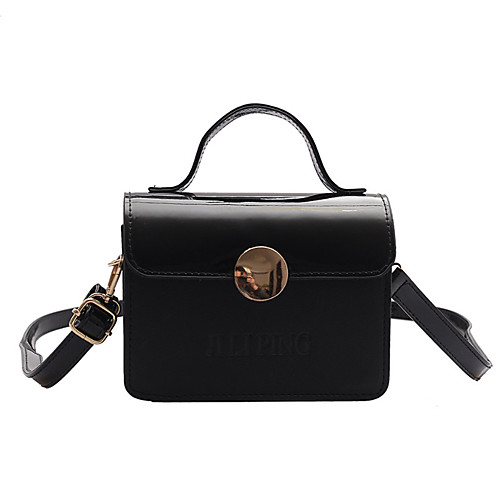 

Women's Polyester / PU Top Handle Bag Solid Color Wine / Brown / Black