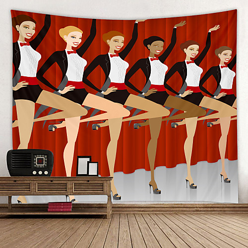 

Group Dance Performance Digital Printed Tapestry Decor Wall Art Tablecloths Bedspread Picnic Blanket Beach Throw Tapestries Colorful Bedroom Hall Dorm Living Room Hanging