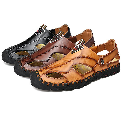 

Men's Summer Casual Daily Sandals PU Non-slipping Light Brown / Dark Brown / Black