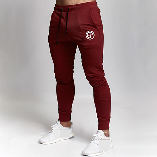 

Men's Jogger Pants Joggers Running Pants Track Pants Sports Pants 1pc Drawstring Sports Bottoms Running Walking Jogging Training Breathable Moisture Wicking Soft Solid Colored Fashion Black Red Dark