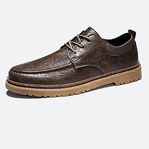 

Men's Summer Casual Daily Oxfords PU Non-slipping Black / Khaki / Brown