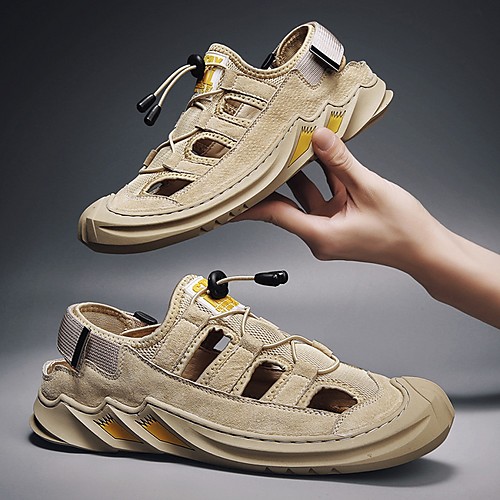 

Men's Summer Outdoor Sandals PU Non-slipping Khaki / Gray