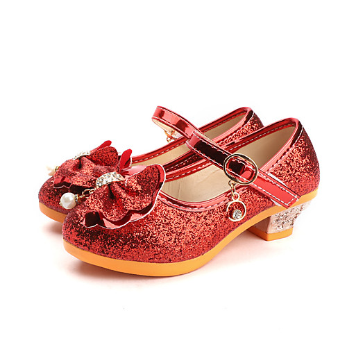 

Girls' Flower Girl Shoes PU Heels Big Kids(7years ) Bowknot Red / Pink Summer / Party & Evening