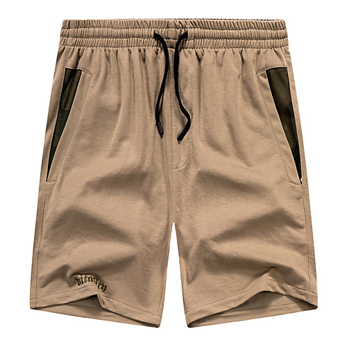 

Men's Sporty Street chic Slim Sweatpants Shorts Pants - Print Solid Colored Sporty Print Fall Black Army Green Khaki US36 / UK36 / EU44 / US38 / UK38 / EU46 / US40 / UK40 / EU48 / Drawstring