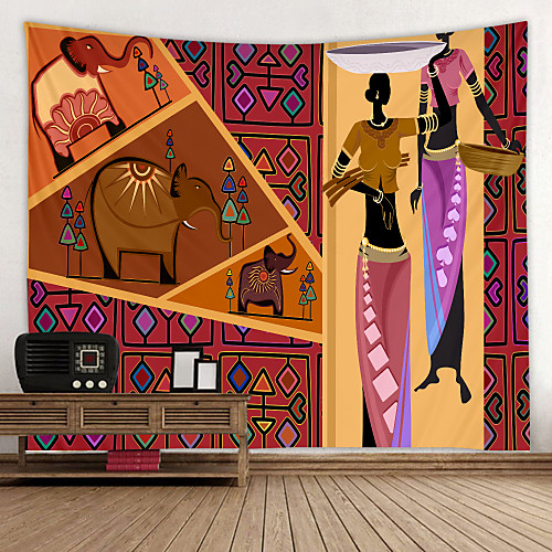 

African Aoman Digital Printed Tapestry Decor Wall Art Tablecloths Bedspread Picnic Blanket Beach Throw Tapestries Colorful Bedroom Hall Dorm Living Room Hanging