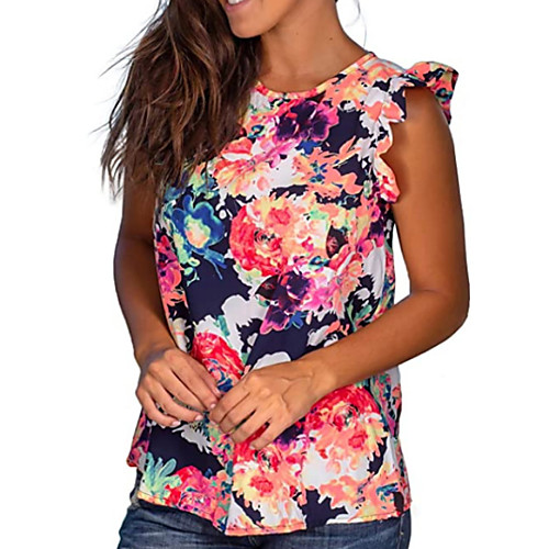 

Women's Floral Camo / Camouflage Tank Top Daily White / Blushing Pink / Gray