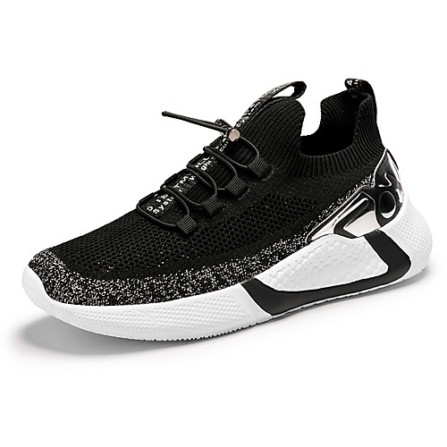 

Men's Fall Daily Outdoor Trainers / Athletic Shoes Running Shoes / Walking Shoes Tissage Volant Breathable Non-slipping Shock Absorbing Black / Gold / Black / Silver