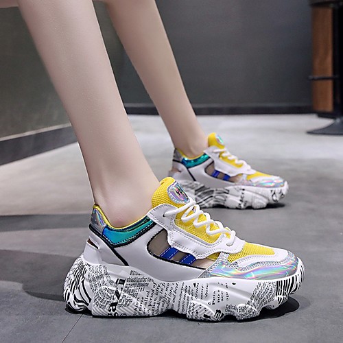 

Women's Trainers / Athletic Shoes Summer Platform Round Toe Daily Mesh / PU Yellow / Blue