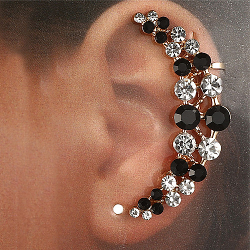 

Women's Clear Black Ear Cuff Earrings Classic Lucky Elegant Colorful Fashion Classic Trendy Imitation Diamond Earrings Jewelry Gold / Silver For Street Daily Club Bar 1pc