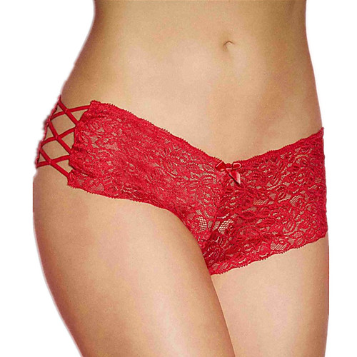 

Women's Lace / Tassel Fringe Brief - EU / US Size Mid Waist Red White Black M L XL