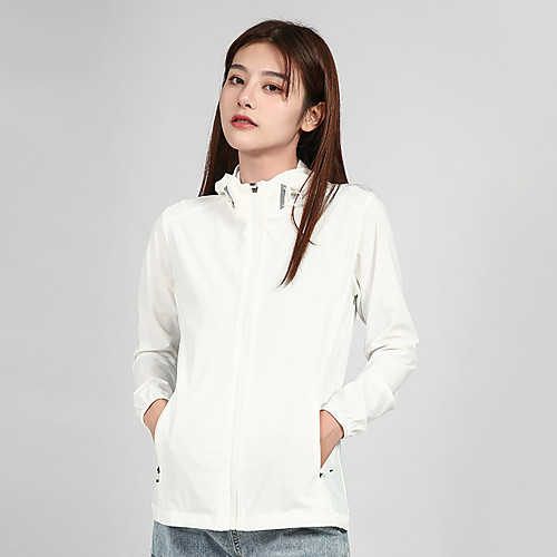 

Women's Full Zip Elastane Track Jacket Hoodie Jacket Running Jacket Hooded Running Walking Fitness UV Sun Protection UPF50 Sportswear Jacket Top Long Sleeve Activewear Micro-elastic / Windbreaker