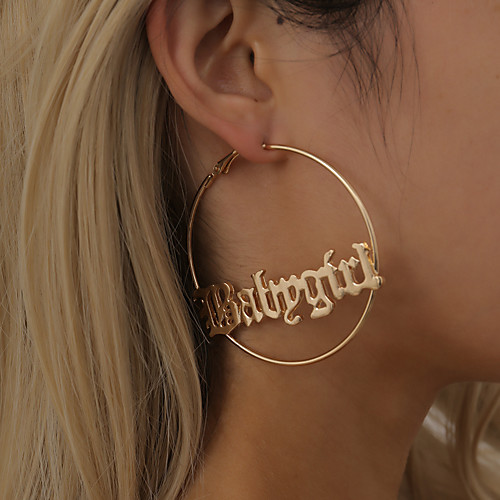 

Women's Earrings Hollow Out Alphabet Shape Statement Stylish Punk Earrings Jewelry Gold For Gift Date Vacation Street Festival 1 Pair