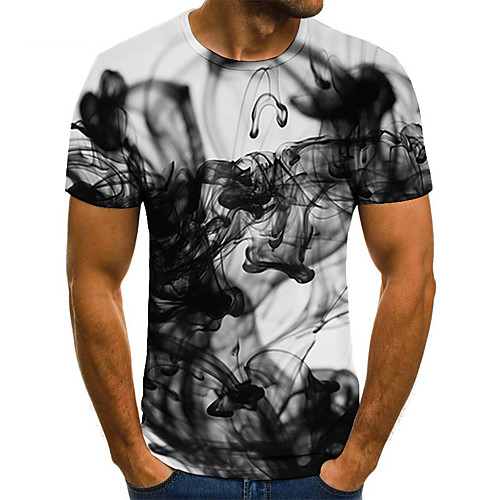

Men's 3D T-shirt Basic Daily Round Neck Gray / Short Sleeve