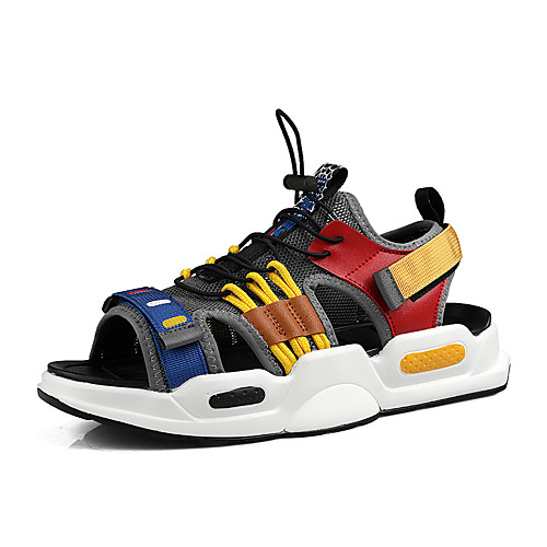 

Men's Summer Casual Daily Sandals Walking Shoes Canvas Breathable White / Black / Gray