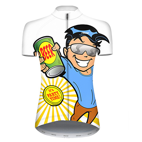 

21Grams Women's Short Sleeve Cycling Jersey Nylon Blue / White Funny Oktoberfest Beer Bike Jersey Top Mountain Bike MTB Road Bike Cycling Breathable Quick Dry Sports Clothing Apparel / Micro-elastic
