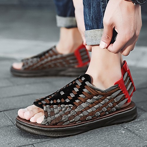 

Men's Summer Casual Outdoor Sandals Microfiber Non-slipping Black / Brown / Gray