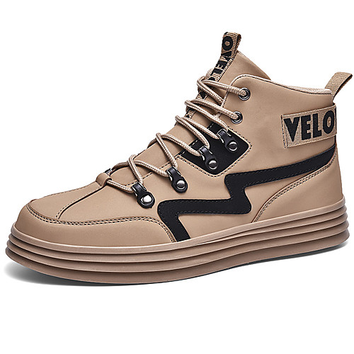 

Men's / Unisex Fall / Spring & Summer Casual / Preppy Daily Outdoor Sneakers Walking Shoes PU Breathable Non-slipping Wear Proof White / Black / Khaki Slogan
