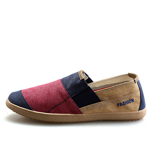 

Women's Loafers & Slip-Ons Spring / Summer Flat Heel Round Toe Daily Canvas Red / Brown / Gray
