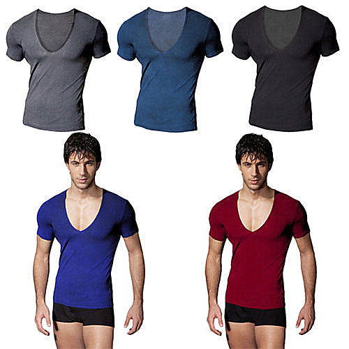 

Men's Cotton Running Tank Top Running T-Shirt Workout Shirt V Neck Running Fitness Gym Workout Lightweight Breathable Quick Dry Sportswear Tee / T-shirt Short Sleeve Activewear High Elasticity