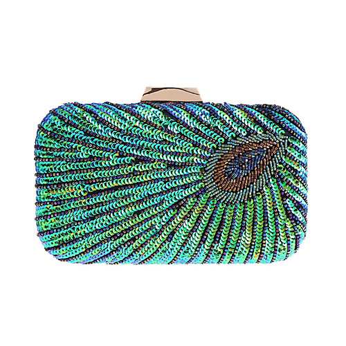 

Women's Embroidery / Chain Polyester Evening Bag Embroidery Blue / Black