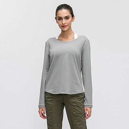 

Women's Yoga Top Cut Out Solid Color Black Purple Green Blue Elastane Running Fitness Gym Workout Tee / T-shirt Long Sleeve Sport Activewear Breathable Quick Dry Comfortable Stretchy