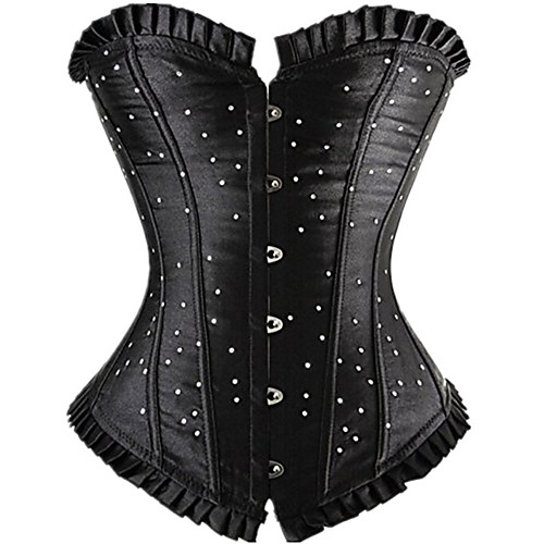 

Women's Hook & Eye Overbust Corset - Polka Dot Purple Red Blue S M L