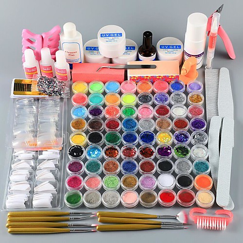 

72pcs Glitter Silty French Manicure Set Manicure Tool Set