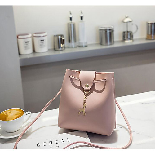 

Women's Chain PU Crossbody Bag Solid Color Blushing Pink / Red / Black