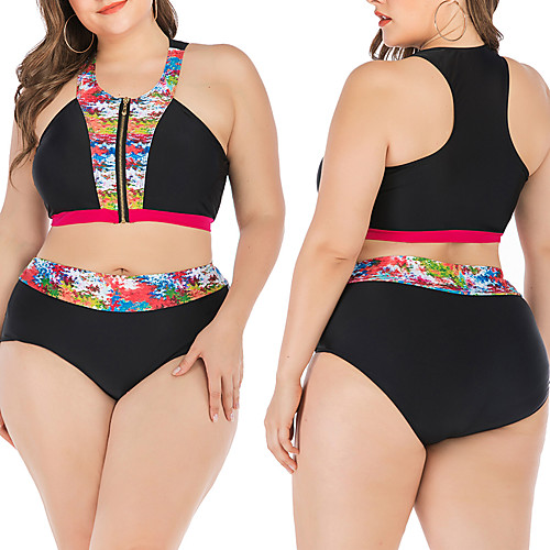 

Women's Two Piece Swimsuit Elastane Swimwear Breathable Quick Dry Sleeveless 2-Piece - Swimming Water Sports Summer / Stretchy