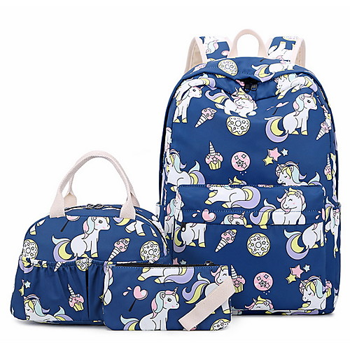 

Large Capacity Canvas Pattern / Print School Bag Floral Print School Black / Blue / Blushing Pink