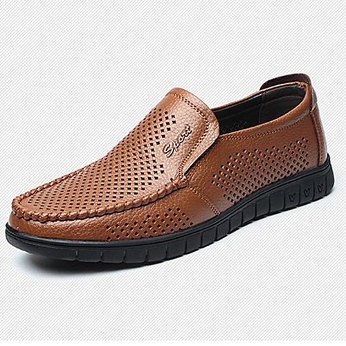 

Men's Summer Casual Daily Loafers & Slip-Ons PU Non-slipping Black / Brown