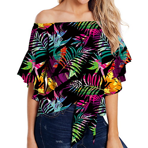 

Women's Color Block Blouse Daily Black