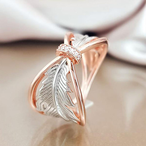 

Women's Ring Belle Ring AAA Cubic Zirconia 1pc Rose Gold Copper Rose Gold Plated Silver-Plated Irregular Statement Luxury Party Evening Gift Jewelry Geometrical Wearable