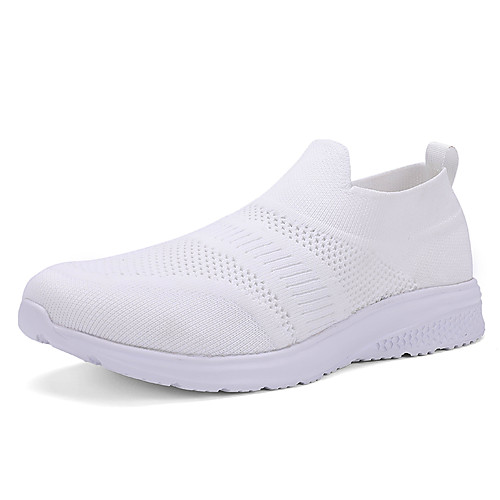 

Women's Trainers / Athletic Shoes Summer Flat Heel Round Toe Sporty Athletic Elastic Fabric / Tissage Volant Walking Shoes Black / White / White / Gray